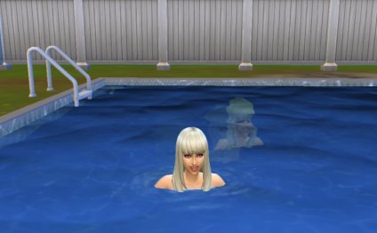 When my sims move in the pool