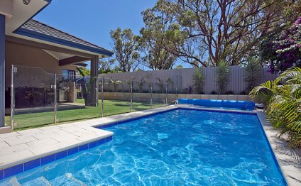 Photo of a geometric pool from