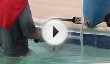 cleaning pool tile with glass bead sand blaster
