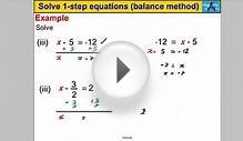 Solve 1-step equations (balance method)