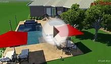 Swimming Pool and Spa Rendering with French Pattern Deck